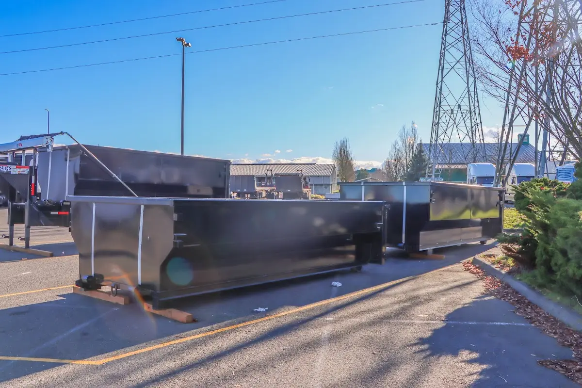 Roll-off dumpster ready for waste disposal at job site for Cleanout Dumpster Rental in Canonsburg